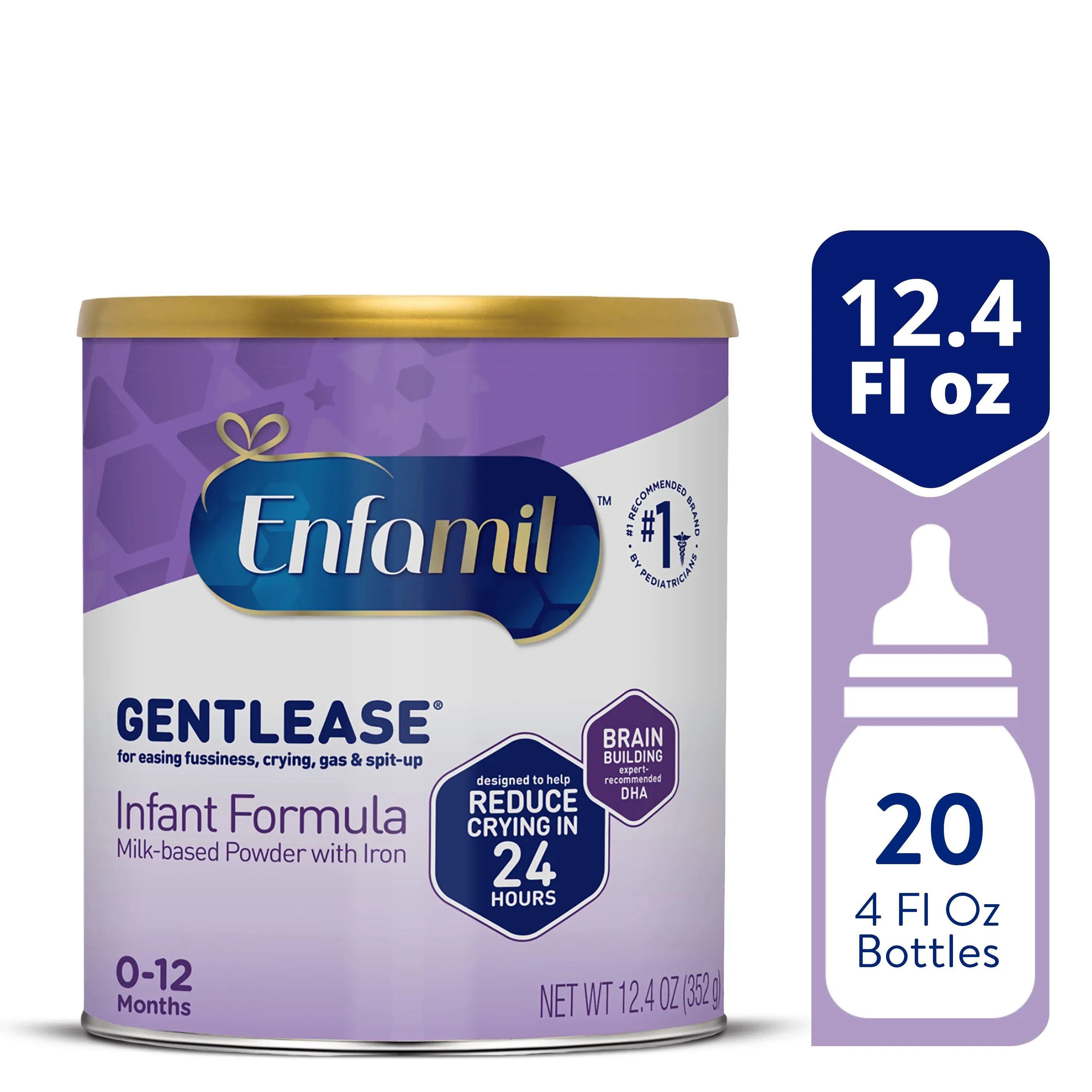 Enfamil Gentlease Powder Baby Formula, For Fussiness, Crying, Gas, Spit-up, & Soft Stools, 12.4 Oz Can​