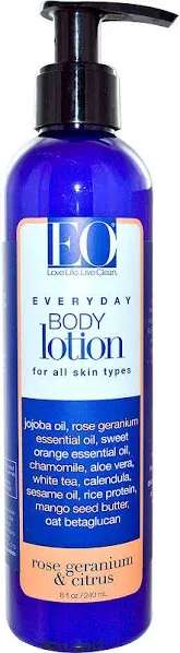 EO Body Lotion Rose Geranium and Citrus 8 Ounce Bottle