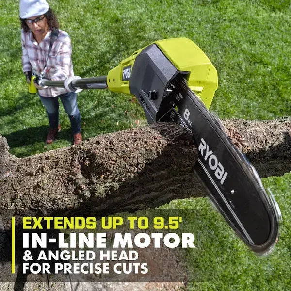 Ryobi 18V 8 in. Cordless Oil-Free Pole Saw with 1.5 Ah Battery and Charger