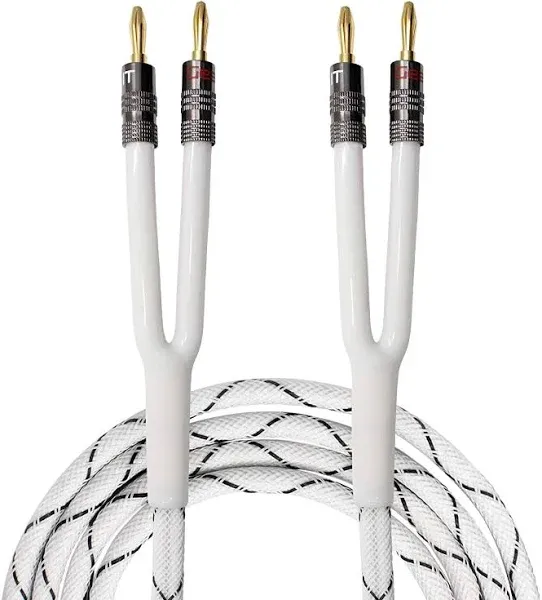 Gearit 12awg Premium Heavy Duty Braided Speaker Wire with Dual Gold Plated Banana Plug Tips