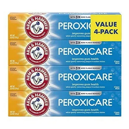 Arm & Hammer Peroxicare Toothpaste Clean Mint Flavor 6.0oz 4-Pack