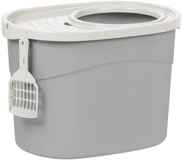 Iris USA Top Entry Cat Litter Box with Scoop