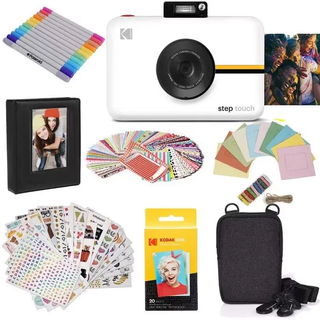 Kodak Step Touch 13MP Instant Camera (White) with 3.5” LCD Touchscreen Display and Starter Bundle