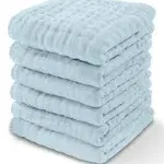 Comfy Cubs Muslin Cotton Baby Washcloths - Sky Blue