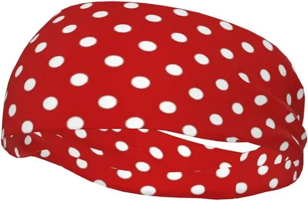 MANQINF Cute Polka Dot Non-Slip Sweatband Headbands