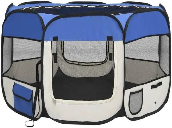 vidaXL Foldable Dog Playpen with Carrying Bag