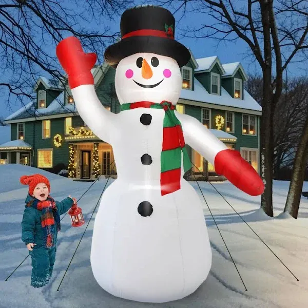 8ft Christmas Inflatable Snowman with LED Light