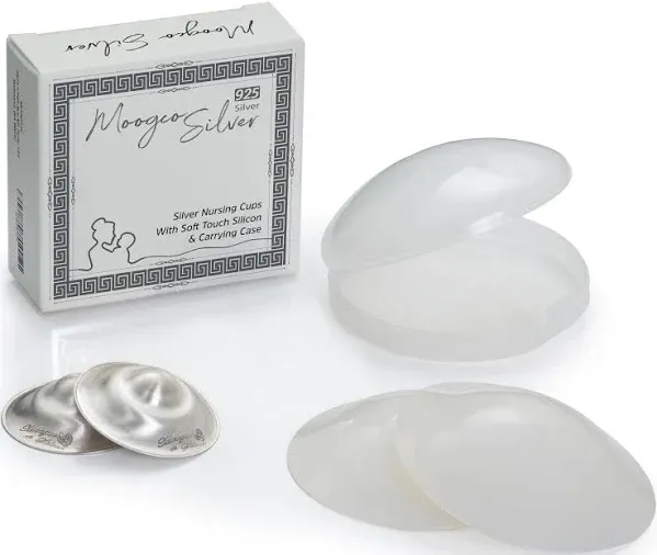 Moogco The Original Silver Nursing Cups Nipple Shields for Nursing Newborn