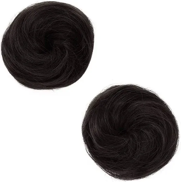 Reecho 2 PCS Mini Claw Clip in Messy & Cat Ears Hair Bun Extensions Hb001 Wig Accessory Updo Hairpieces for Women Girls