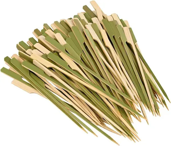 GuGen Bamboo Wooden Paddle Picks Skewers for Cocktail,Appetizers,Fruit Kabobs,Sandwich