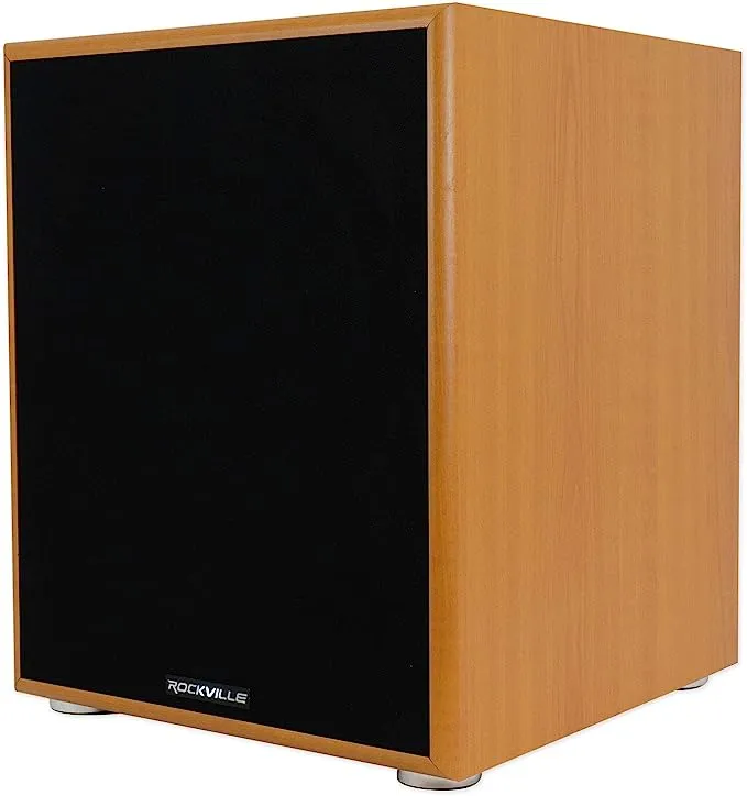 Rockville Rock Shaker 12 800W Powered Subwoofer for Home Theater Black Includes Remote Solid MDF Enclosure RCA Inputsout