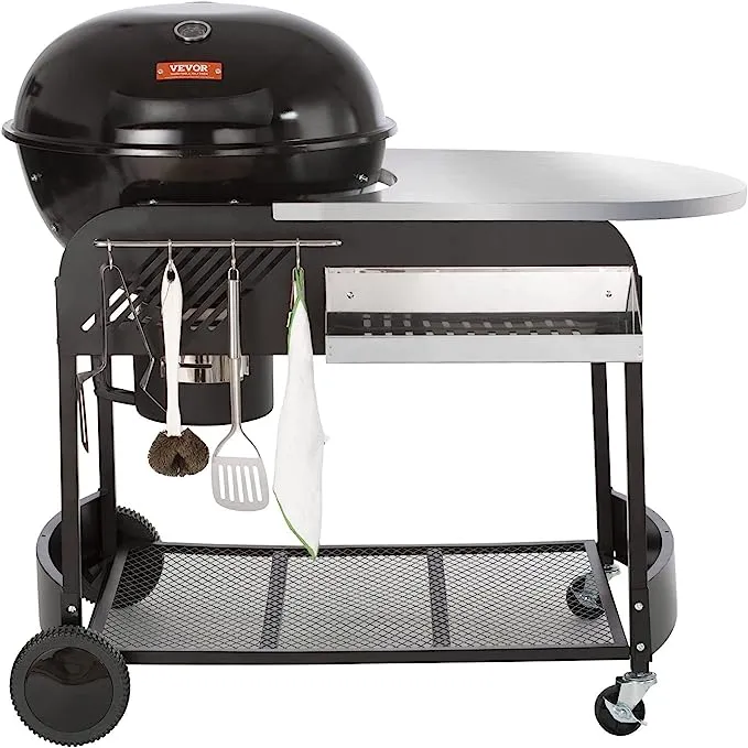 Performer Charcoal Grill 22 in . Premium Kettle Grill with Side Table BBQ Portable Grill