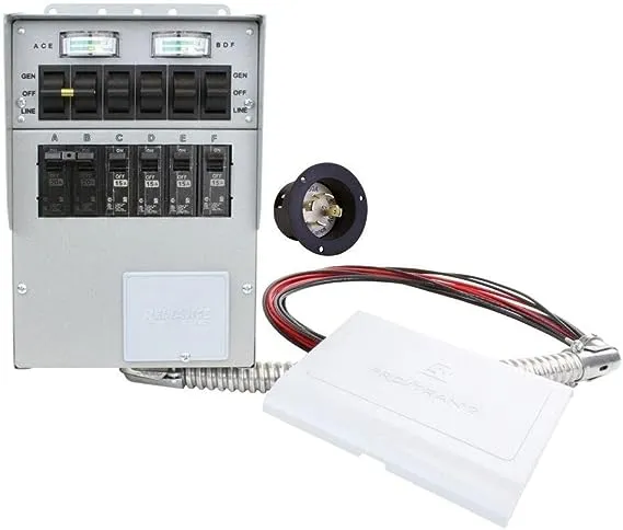 306A Pro/Tran2 30-Amp 6-Circuit 2 Manual Transfer Switch with Optional Power Inl