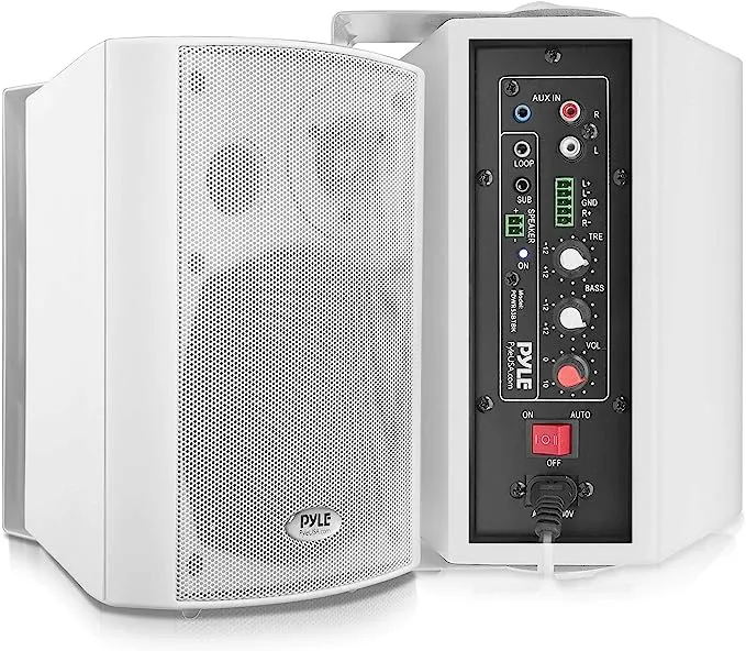 Pyle PDWR53BTWT Wall Mount Wireless Bluetooth Home Speaker System (White)