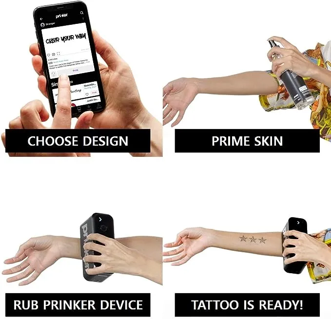 Prinker S Tattoo Printer for Your Instant Custom Temporary Tattoos with Premium