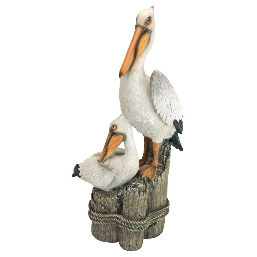 Design Toscano QL56458 Coastal Decor Ocean's Perch Pelicans Garden Bird Statue, 9 Inches Wide, 9 Inches Deep, 24 Inches High, Handcast Polyresin, Full Color Finish