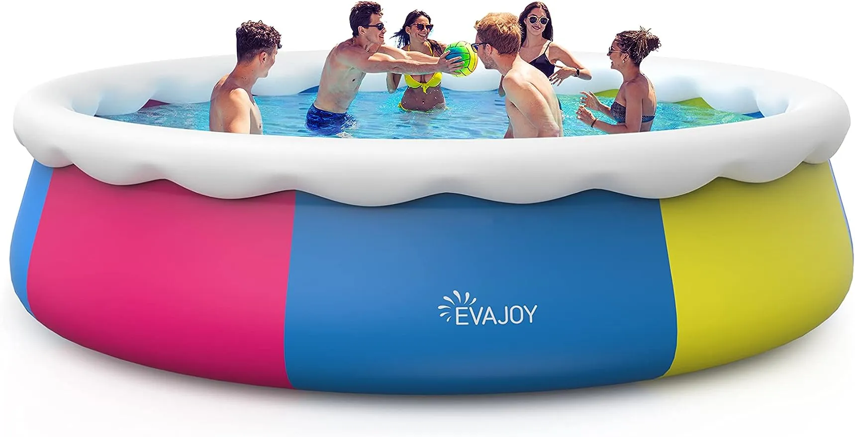 Evajoy 15ft *35in Inflatable Swimming Pool Include Filter Pump Ground Cloth and Cover, Blue