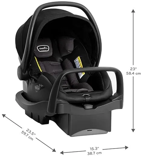 Evenflo Pivot Suite Modular Travel System with LiteMax Infant Car Seat (Dunloe Black)