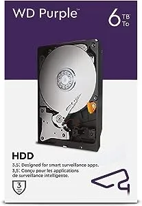 WD Purple 6TB SATA III 3.5" Internal Surveillance Hdd, 5400 RPM