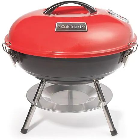 Cuisinart CCG190RB Inch BBQ, 14" x 14" x 15", Portable Charcoal Grill, 14" (Red)