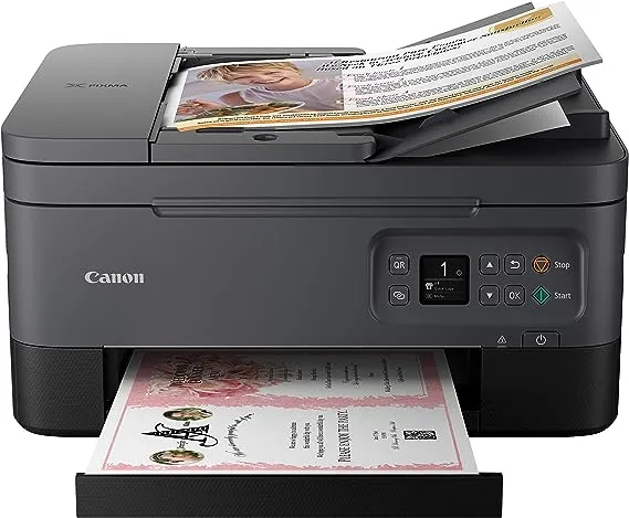 Canon TR7020 All-in-One Wireless Printer for Home Use,Black, Compact (4460C002)