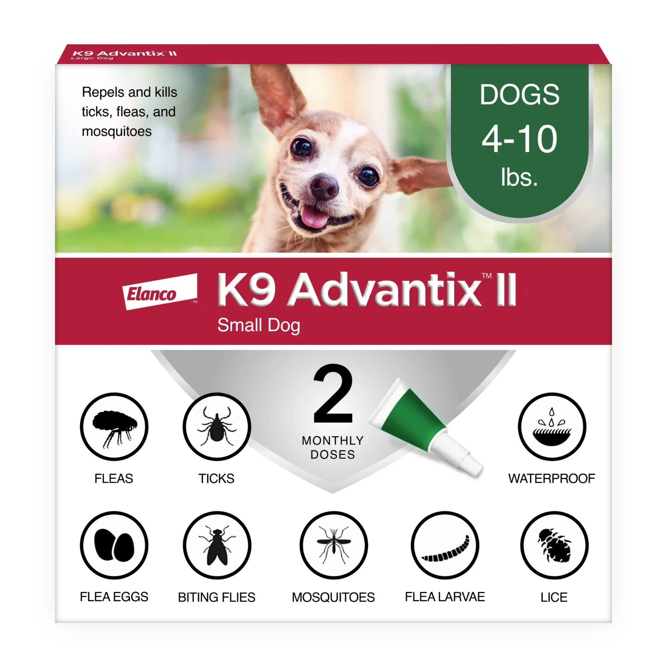 K9 Advantix II Flea & Tick Treatment for Small Dog 2 Dose