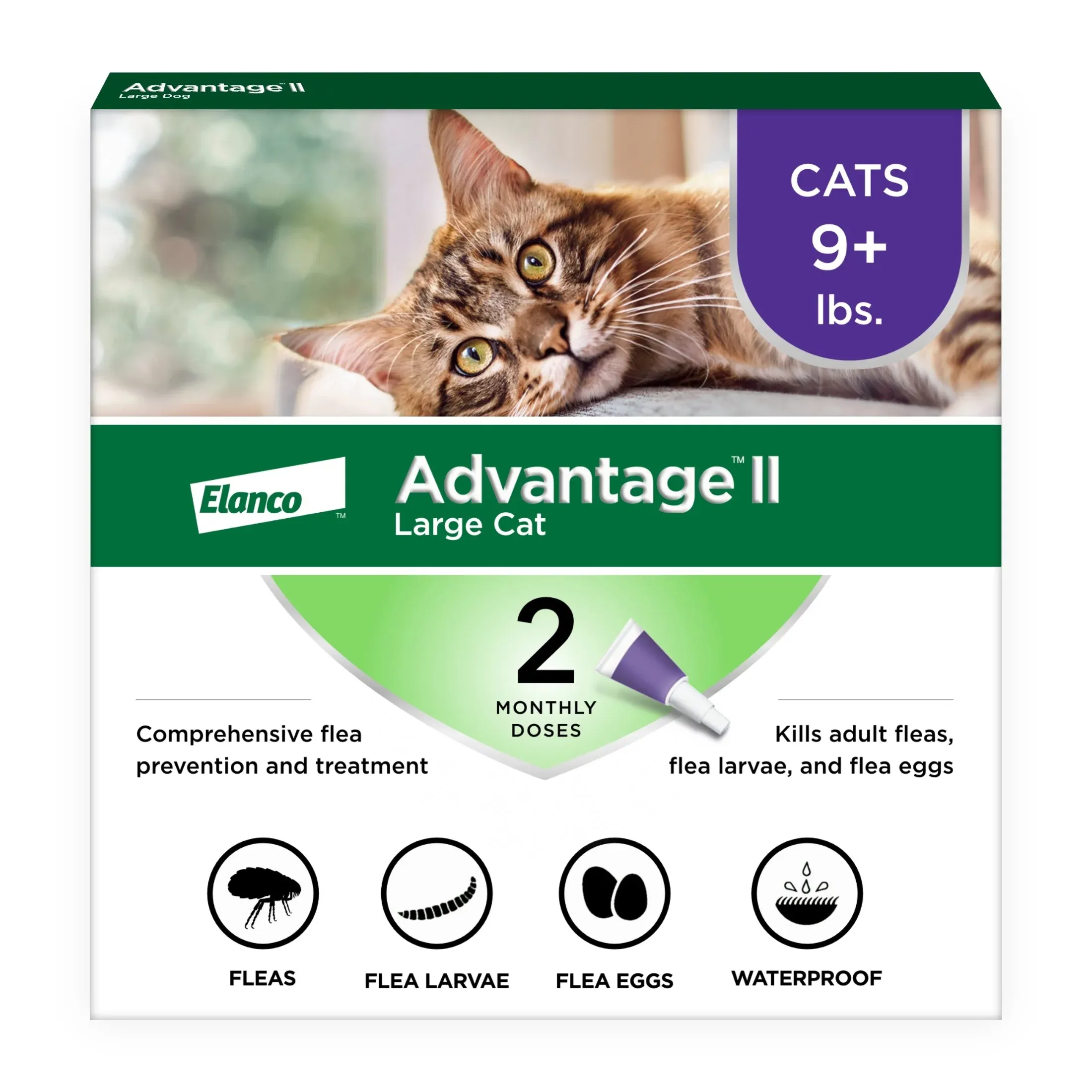 Advantage II Once-A-Month Topical Large Cat Flea Treatment - 2 count