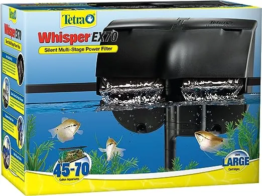 Tetra Whisper EX 70 Filter For 45 To 70 Gallon aquariums, Silent Multi-Stage Filtration