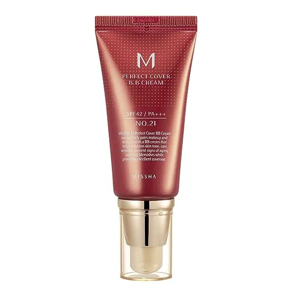 MISSHA M Perfect BB Cream No.21 Light Beige for Bright Skin SPF 42 PA +++ 1.69 Fl Oz - Tinted Moisturizer for face with SPF