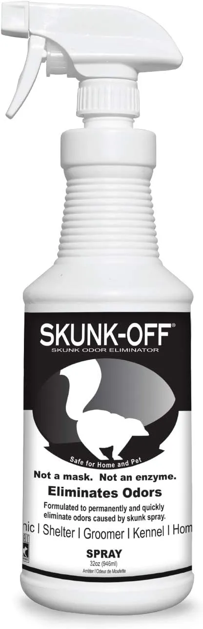 Skunk Off Skunk Odor Eliminator Pet Spray (32oz) - Ready To Use Skunk Odor Remover For Dogs, Cats, Home, Carpet, Car, Clothes & More – Skunk Spray w/ Non-Enzymatic Formula Safe For Pets & People