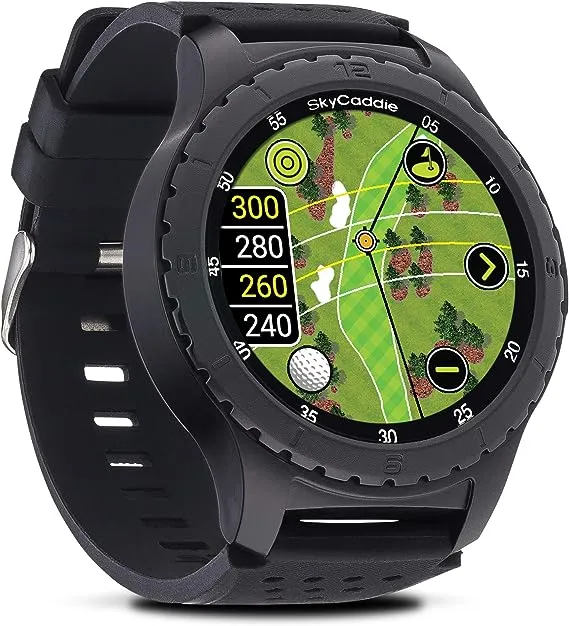 SkyCaddie LX5C Golf GPS Watch with Ceramic Bezel, Black