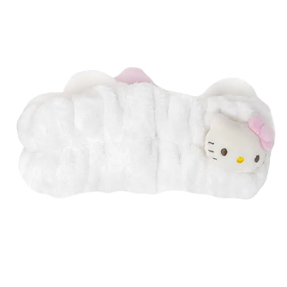 The Crème Shop x Hello Kitty Plush Spa Headband w/ Signature Bow / BLACK