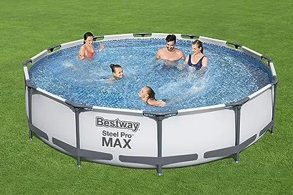 Bestway 56417 Steel Pro Above Ground, 12ft x 30 Inch | Frame Swimming Pool with Filter Pump