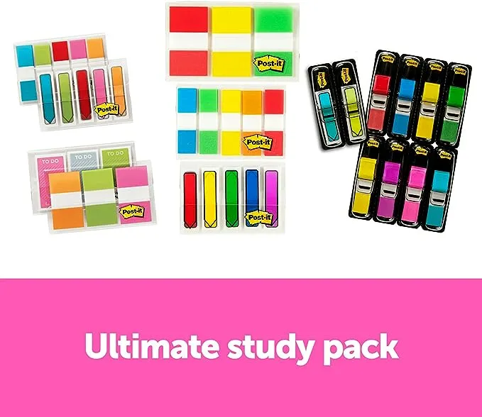 Post-it Flags and Tabs Value Pack, Ultimate Business and Study Pack, 956 Various Flags for Organization (683-AVP-SIOC)