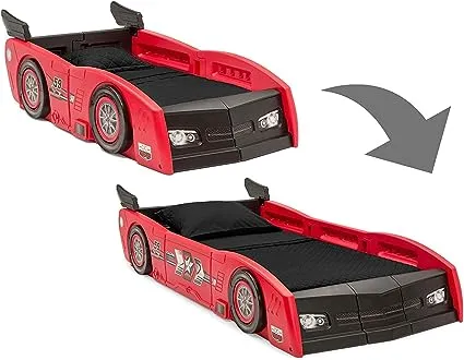 Delta Children Grand Prix Race Car Toddler & Twin Bed, Red