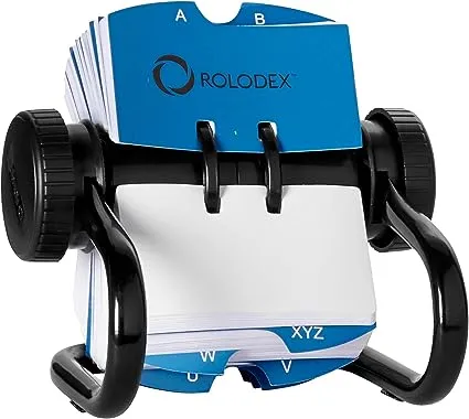 Rolodex® Open Metal Single Rotary File, 2 1/4" x 4", 500 Cards, Black