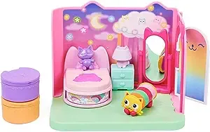 Gabby's Dollhouse, Sweet Dreams Bedroom with Pillow Cat Figure and 3 Accessories, 3 Furniture and 2 Deliveries, Kids Toys for Ages 3 and up 