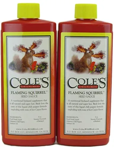 Cole's Flaming Squirrel Assorted Species Wild Bird Food Additive Soybean Oil 8 oz. (Set of 2)