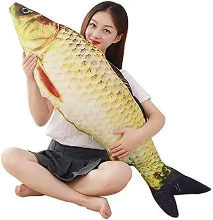 XIGUI 31 Inch Giant 3D Soft Fish Cushion Carp Plush Pillow Plush Throw Pillow, Home Ddecoration Kids Pillow Gift Stuffed Animal Toy