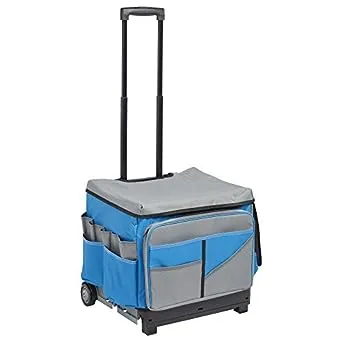 ECR4Kids Universal Rolling Cart and Organizer Bag - Blue