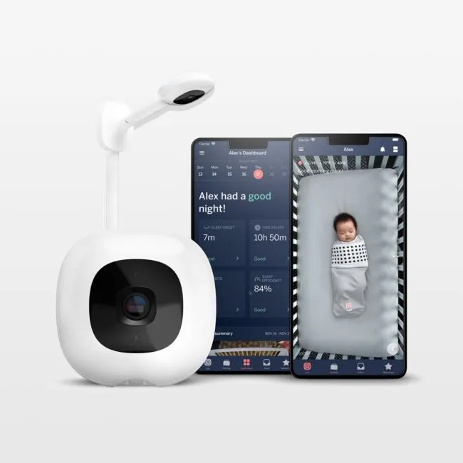 Nanit Pro Smart Baby Monitor & Wall Mount – Wi-Fi HD Video Camera, Sleep Coach and Breathing Motion Tracker, 2-Way Audio, Sound and Motion Alerts, Nightlight and Night Vision, Includes Breathing Band