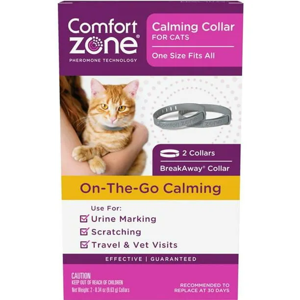 Comfort Zone Cat Calming Collar, 2 Pack