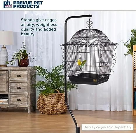 Prevue Hendryx Tubular Steel Hanging Bird Cage Stand 1780 Black, 24-Inch by 24-Inch by 62-Inch