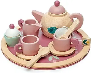 Tender Leaf Toys - Birdie Tea Set - Realistic Teapot, Cups and Treats for Pretend Afternoon Tea Party - Social, Creative, and Imaginative Development - Learning Role Play - Age 3+ 