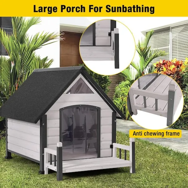 Aivituvin Outdoor Dog House with Porch