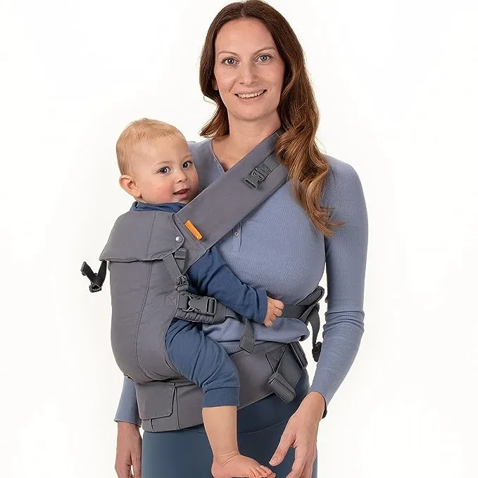 Beco Gemini Baby Hip Carrier Newborn to Toddler - Front, Back, Hip Seat Carrier, Baby Carrier Backpack & Baby Front Carrier with Adjustable Seat, Ergonomic Baby Holder Carrier 7-35lbs (Grey)