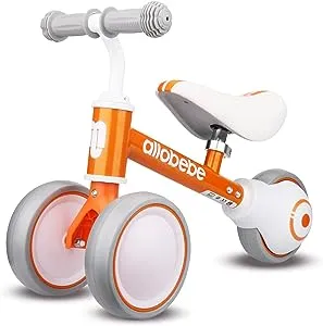 allobebe Baby Balance Bike-Cute Toddler Bikes 12-36 Months Toys for 1 Year Old Gift Bike to Train Baby from Standing to Running with Adjustable Seat Silent & Soft 3 Wheels