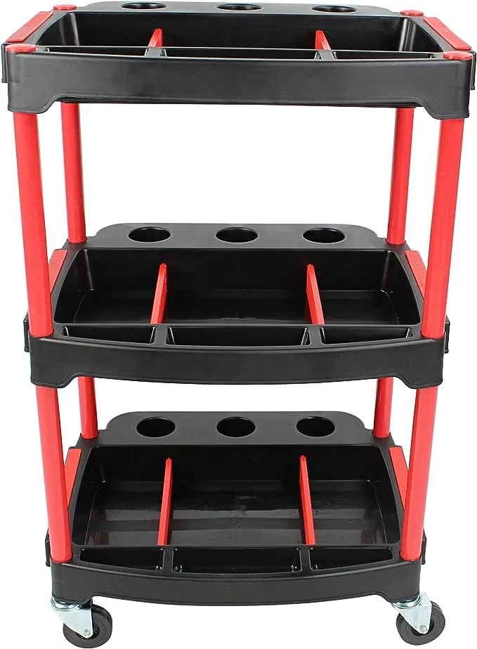 ABN 3 Tier Rolling Carts with Wheels Organizer Storage Carts for Car Detailing