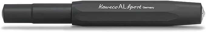 Kaweco AL SPORT Fountain Pen Black I Premium Fountain Pen for Ink Cartridges I Exclusive Fountain Pen 13 cm I Nib: F (Fine) 