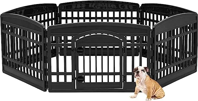 IRIS 24-inch 6 Panel Exercise Pet Playpen with Door, White